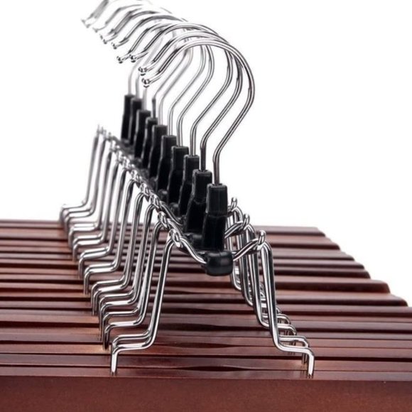 Solid Wooden Wood Skirt Hangers/ Retro Finished - Picture 3 of 7